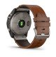 fēnix 7X Sapphire Solar - Titanium with Chestnut Leather Band - 51mm - Sapphire Solar - 010-02541-19 - Garmin